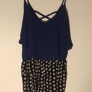 Sis Sis Women’s Navy Blue Romper Large